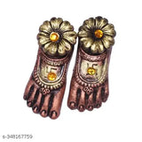 Terracotta Devi Charan, Maa Laxmi paduka for prosperity & wealth, Diwali puja, India (10cm x 3cm x 9cm)