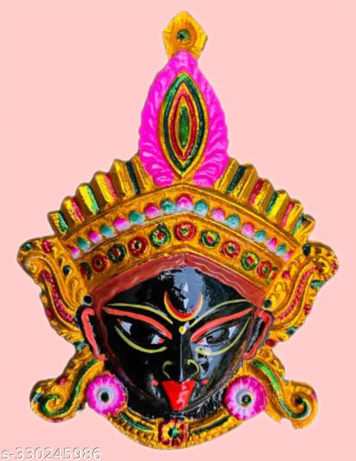 Metal handmade decorative Kali Mata wall hanging, Indian Goddess figurine for home and office decor
