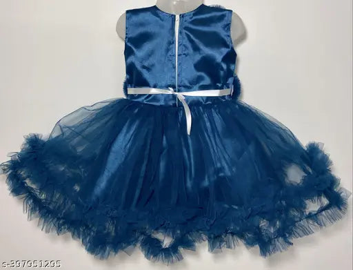 Embellished net lighting frock for babies, sleeveless and available in various sizes (0-3M, 6-9M, 6-12M, 9-12M, 12-18M, 18-24M, 0-1Y, 1-2Y), origin India