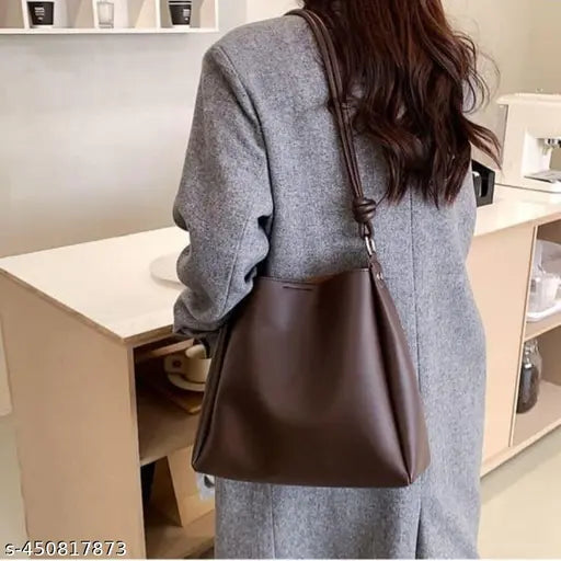 Brown shoulder bag with long strap