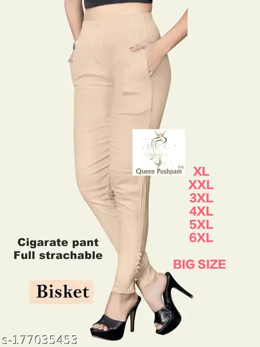 Cigarette print trouser for women, full length, black waistband, wide leg trousers