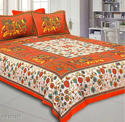 Cotton Gangaur queen-size pillow covers, pack of 3 with 144 thread count from India