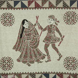 Green Maroon Barmeri Dandiya flat sheet with matching pillow cover, 100% cotton Jaipuri print on single bed, traditional Rajasthani screen printing method