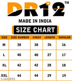 DR12 Rajputana men's poly blend short sleeve t-shirt with printed graphic, size M (Chest 38in, Length 28in)