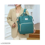 Green polyester unicorn diaper backpack, waterproof nappy bag for maternity on the go