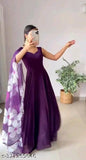 Purple lehenga with floral pattern, floor length
