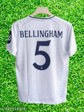 Bellingham 5 Real Madrid 2023-24 home white jersey, short-sleeved polyester football shirt for kids (aged 7-16), India origin