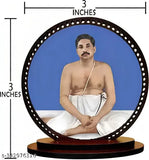 High-quality wooden Lord Anukul Thakur ji idol for car dashboard, ideal for home decorative showpiece and gifting purposes. Matte finish prelaminated MDF, double-sided tape pre-installed at bottom. Dimensions: 3" x 3.2" (idol) & 3" x 9" (hanging). Made in India