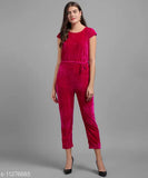 Pink plain velvet jumpsuit for women, India-made, solid color, short sleeves