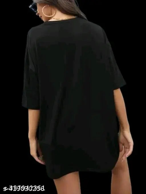 Black oversized t-shirt with bold white print