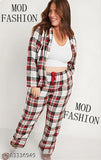 Multicolor checked premium export surplus flannel night suit, soft cotton blend loungewear for winter