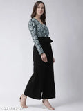 Denim animal print jumpsuit for women, long sleeves, XS-XXXXL, made in India