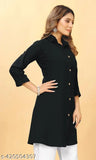 White crepe kurti & bottom set, trendy Indian casual wear with long sleeves, RAJMATAS