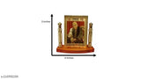 Glass Guru JI idol with metallic pillars, elegant home decor accessory (8cm x 3cm x 8cm)