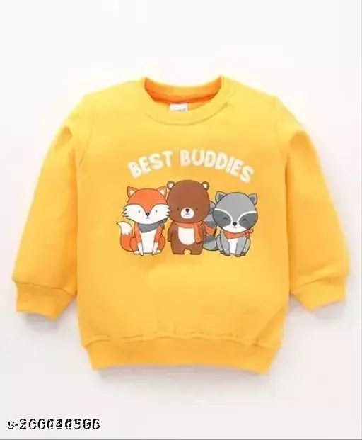 Cotton blend sweatshirt for kids (2-8 years), printed with cute characters - Indian made