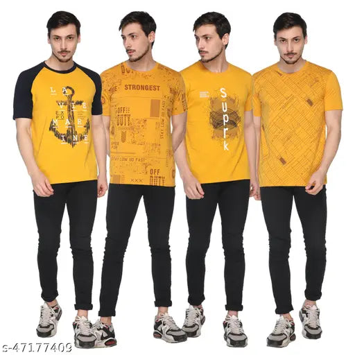 Cotton blend, printed Shaun men's round neck T-shirt, short sleeves - S (37 in chest, 25 in length)