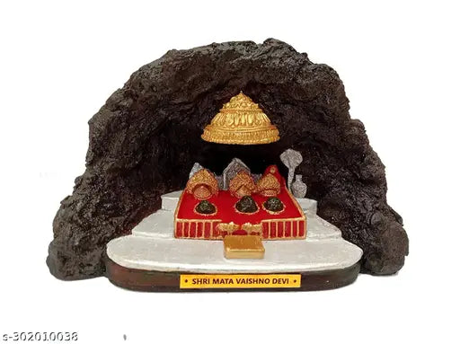 MATA Vaishno Devi Darbar poly resin god idol, 15cm x 10cm x 7.5cm, ideal for Navratri pooja & home decor