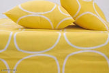 Glace Cotton King Size Elastic Fitted Bedsheet with two Pillow Covers, geometric pattern, suitable for summer, adult use
