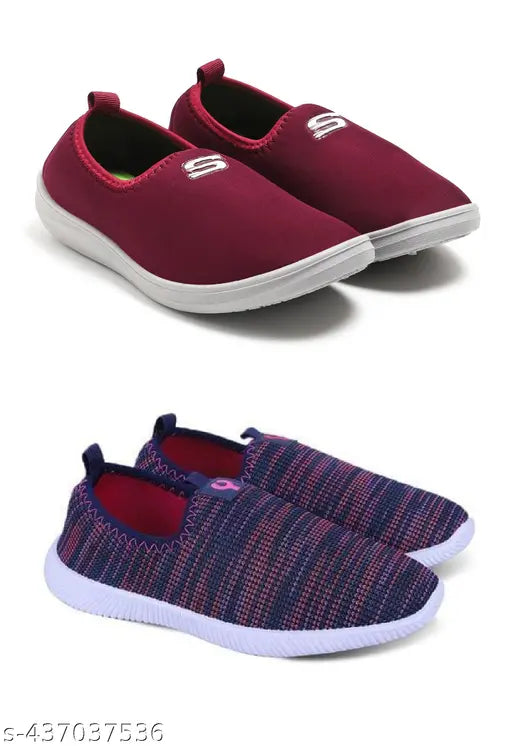 Purple, black, red, white women's ballies partywear flat shoes