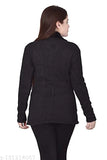 Black woolen colorblocked hooded sweater for girls winter wear, stylish and comfortable, perfect for everyday fashionable winter clothing. Made by Rahima Garments, origin India