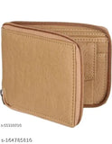 Men's mini artificial leather wallet, 5 card slots, solid pattern, free size (4cm x 3cm)