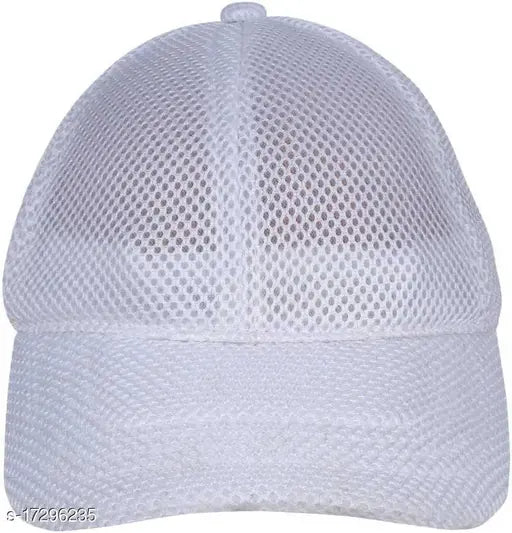 White and black mesh baseball hat