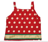 Pure rayon lehenga & choli set, DIAMO Girls' Jaipuri Rajasthani hand block print ethnic wear for babies, sleeveless, 15in waist, 18in length