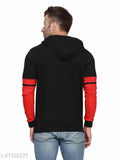 Cotton blend colorblocked full sleeve hood men's t-shirt in slowloris design, bio-dyed, India origin