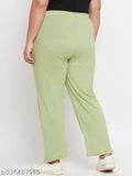 Trendy light green cotton pyjama pants for women, lower cut