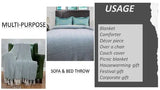 A reversible cotton throw blanket, multi-purpose, 168cm x 132cm
