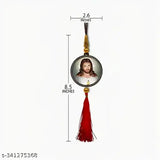High-quality wooden, matte finish Lord Jesus dashboard idol for car and home decorative showpiece - Made in India, ideal for gifting purposes
