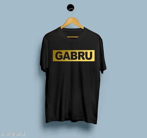 Comfy cotton net men's t-shirt in various sizes, featuring the GABRU golden print