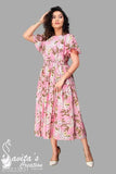 Stylish cotton floral print dresses for women and girls, short sleeve, India-origin fashion trends
