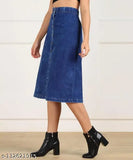 Denim Western skirts for women - Solid pattern, unique and fashionable, size 28, 30, 32 (India-made)