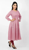 Women's embroidered cotton Anarkali kurta