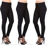 Cotton blend black embellished KIA Western Wear jegging pack of 3 for women's fashion, available in sizes 24-34