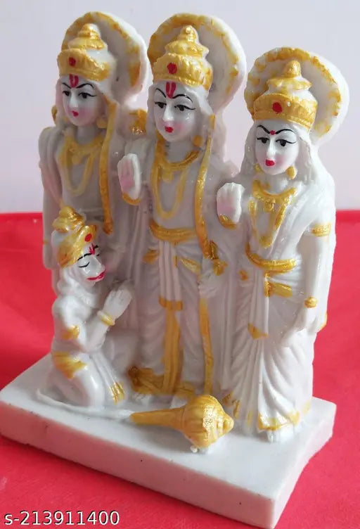 Poly Resin Ram idol Ram Darbar Murti, 6-inch decorative showpiece for home or temple decoration, made in India