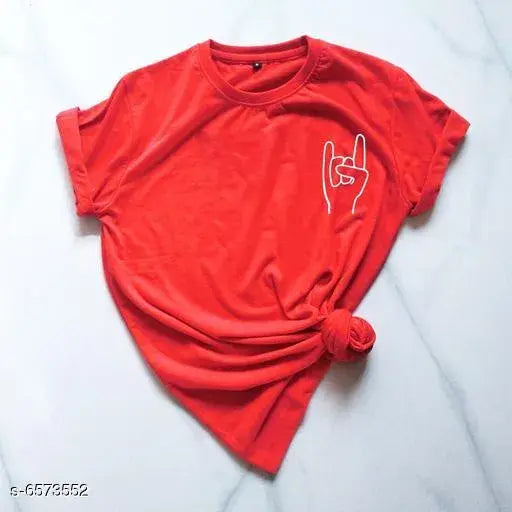 Pretty cotton short sleeve T-shirt for women, printed design, XL size from India