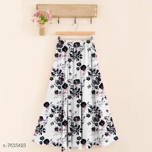 Floral print chiffon skirt