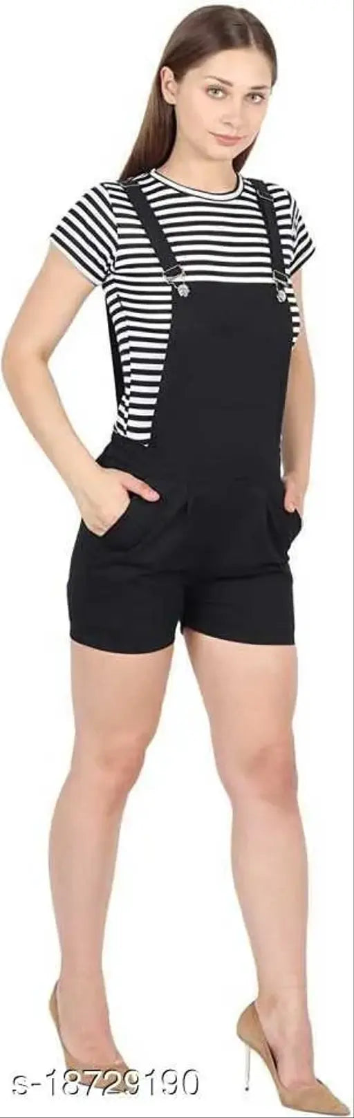 Trendy modern women's sleeveless cotton jumpsuit in solid net, size S (India-made fashion)