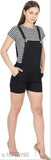 Trendy modern women's sleeveless cotton jumpsuit in solid net, size S (India-made fashion)