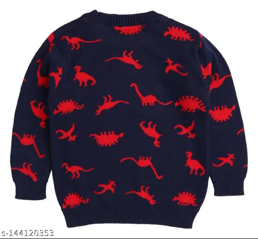 Navy blue dinosaur print sweatshirt for boys, long sleeves, 100% cotton fabric