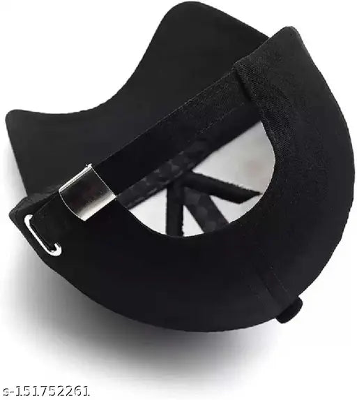 Classic black cotton adjustable cap with free LED black watch for men - Indian-made, latest version printed net design