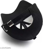 Classic black cotton adjustable cap with free LED black watch for men - Indian-made, latest version printed net design