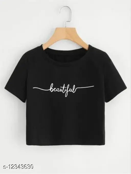 Cotton blend printed net partywear T-shirts for women - Fancy Partywear Women Tshirts PACKUP 1