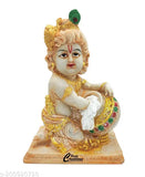 Poly resin Krishna statue, 21cm, Indian home decor