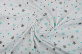Organic cotton muslin swaddlers (4pcs StarPlusFoxRainbow), perfect for newborn babies' towels, blankets, & burp cloths. Breathable, soft, and anti-allergic