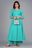 Women's cotton rayon Kurta and Palazzo set with printed net pattern, available in M, L, XL, XXL, XXXL