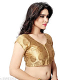Elegant Jacquard print blouse, gold sleeves