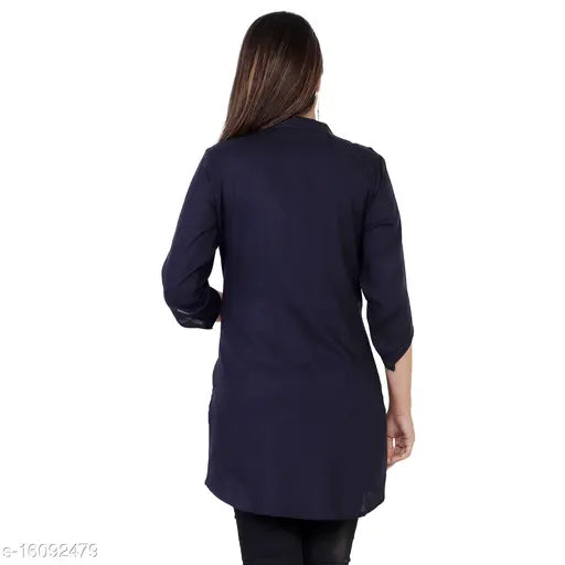 Rayon sleeveless top, handcrafted by women in India, self-designed net pattern, size S (36" bust, 32" length)